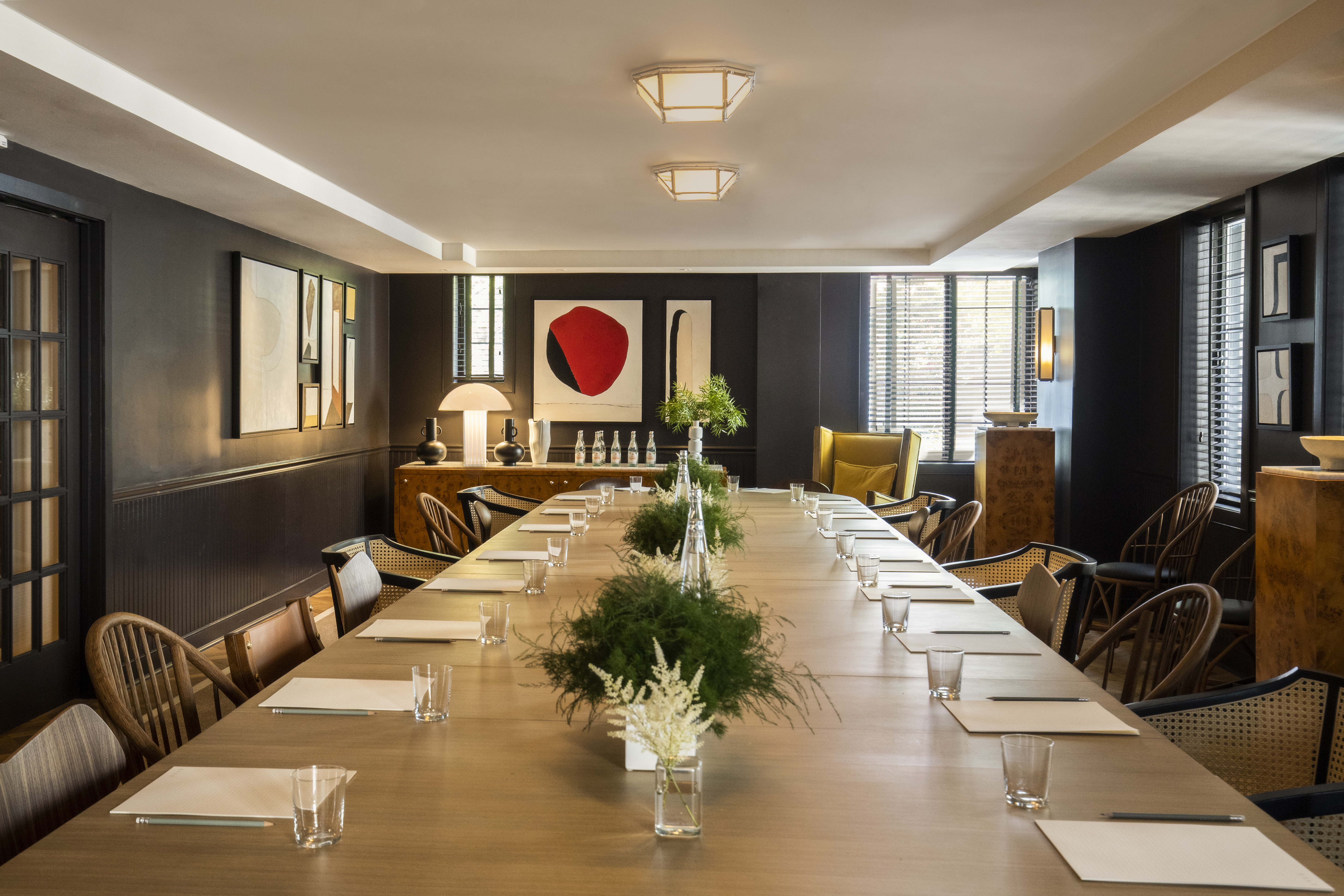 The Parlor room set for a meeting